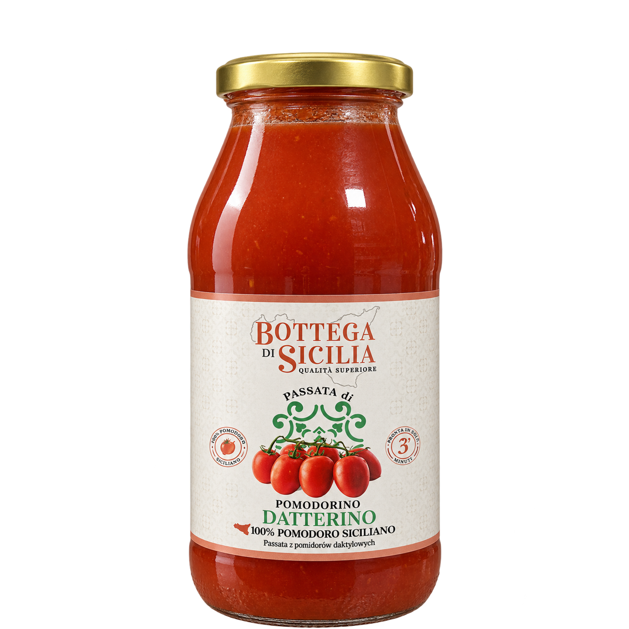 Passata di Pomidorino Datterino 500 g Bottega di Sicilia Passata di Pomidorino Datterino 500 g Bottega di Sicilia - obrazek 1