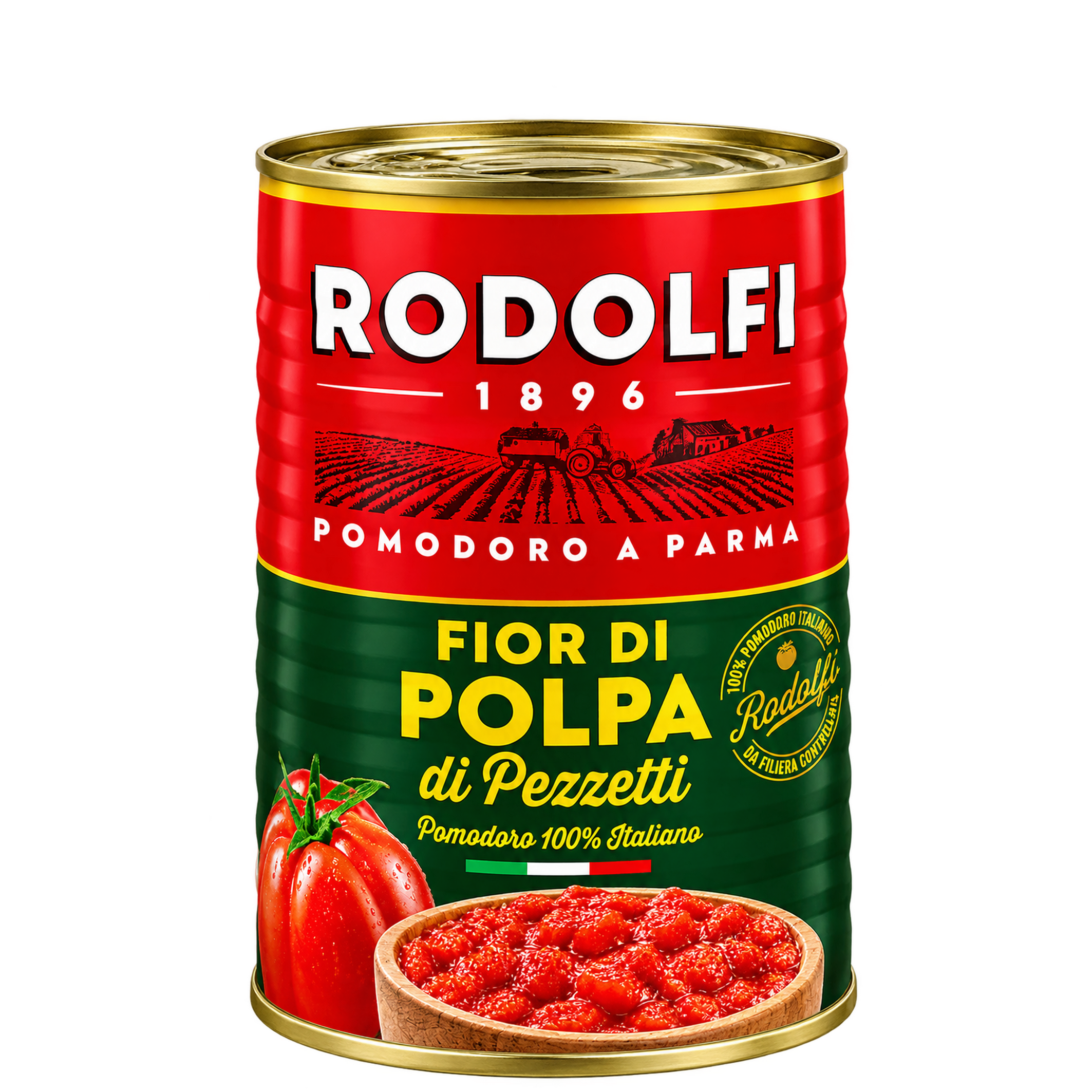 Puszka pomidorów Rodolfi Fior di Polpa Fior di Polpa in Pezzetti 400 g Rodolfi - obrazek 1